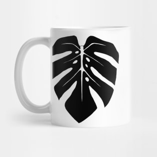 Black Monstera Leaf Mug